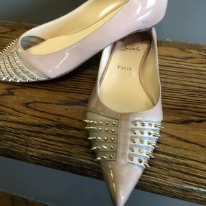 Beige Christian Louboutin flats